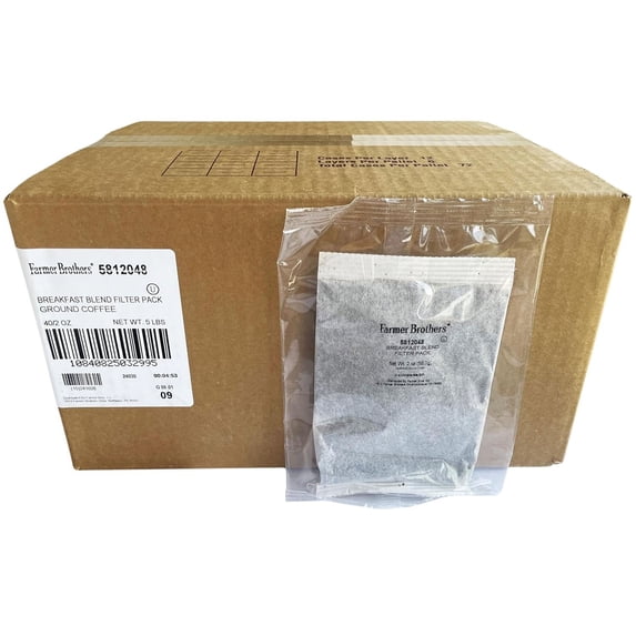 Farmer Brothers Coffee - Ground Medium Roast 2 Oz Filterpack, Individually Wrapped Bulk 40 Pack
