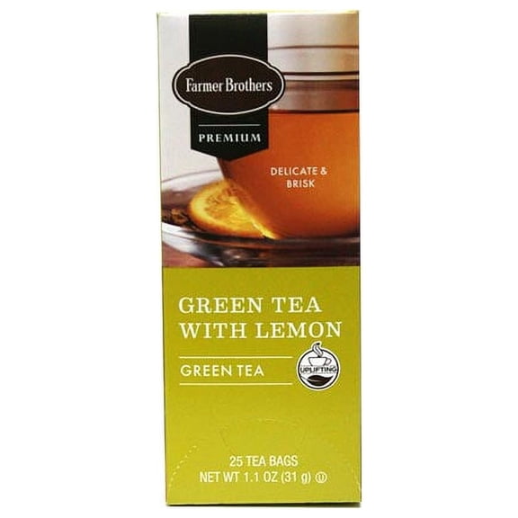 Farmer Brothers Kosher Premium Green Tea with Lemon, 25 Ct Tea Bags