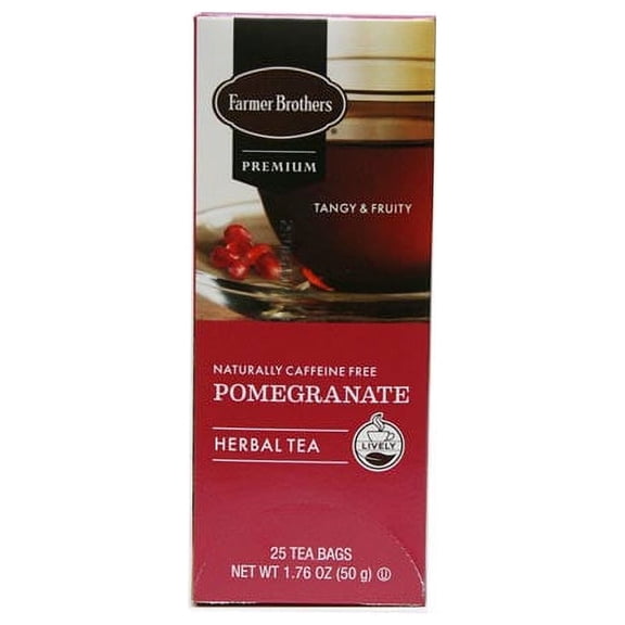 Farmer Brothers Kosher Premium Pomegranate Herbal Tea Bags, 25 Ct