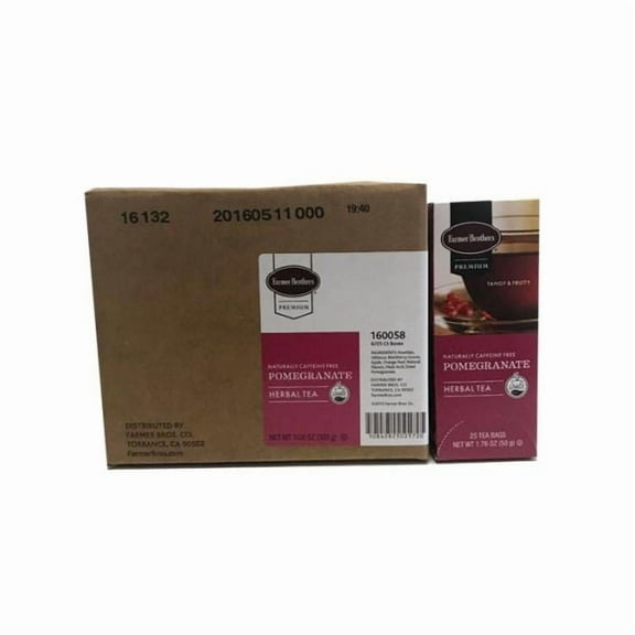 Farmer Brothers Premium: Pomegranate Hot Tea, 6/25 ct tea boxes