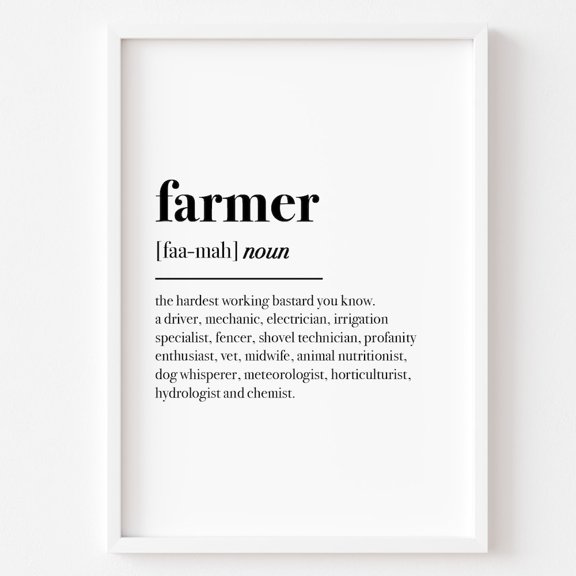 Farmer Definition Country Farm Farmhouse Wife Poster