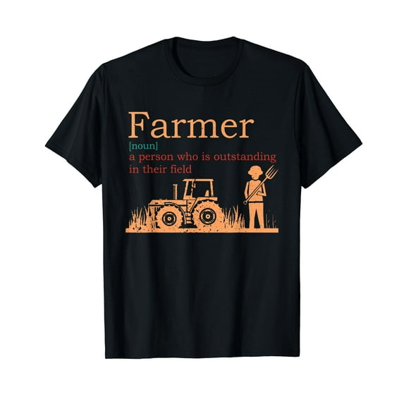 Farmer Definition Funny Farming Farm Tractor Animals T-Shirt