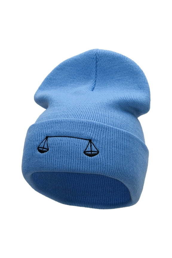 Farmer Embroidered 12 Inch Long Knitted Beanie - Aqua OSFM