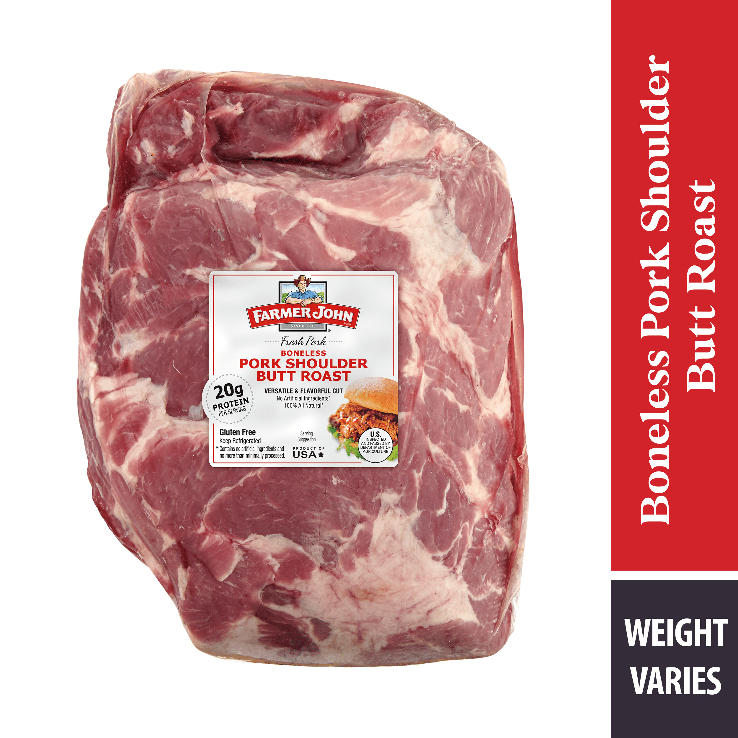 Farmer John Fresh Boneless Pork Butt Roast, Fresh - Walmart.com