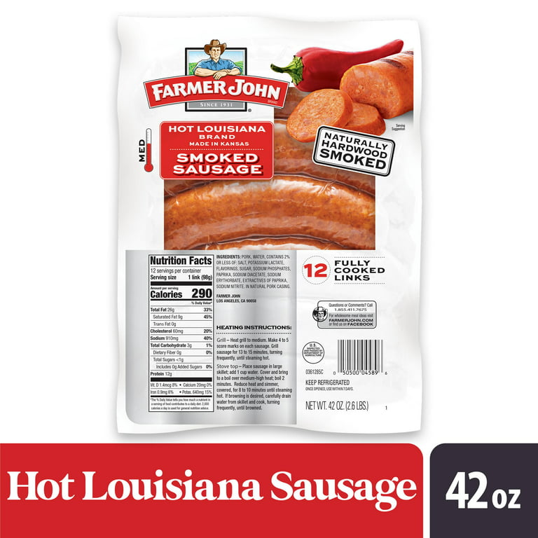 Saag’s Louisiana Brand Hot Links Pork & Beef Sausage 21 Oz. Family Pack  (Pack of 3)