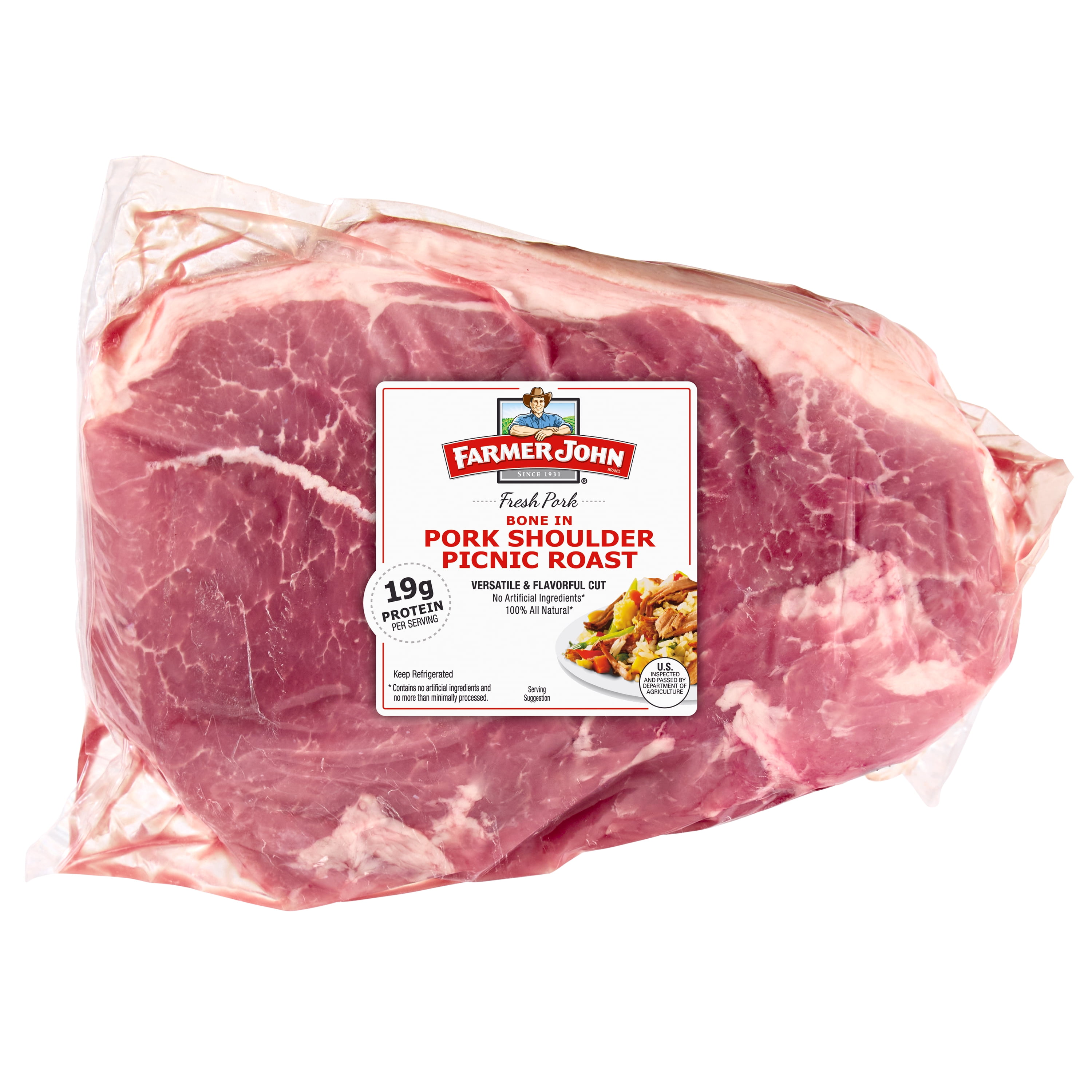 Farmer John Shoulder Half Picnic Roast (Fresh), Random Weight, 19 Grams of Protein per 4 oz Serving