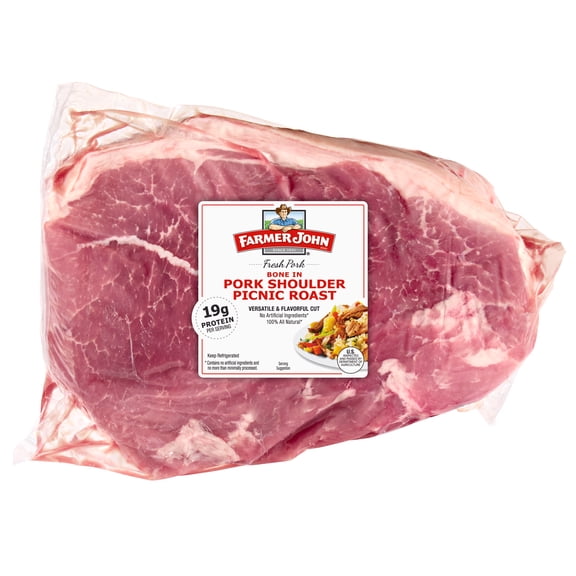 Farmer John Shoulder Half Picnic Roast (Fresh), Random Weight, 19 Grams of Protein per 4 oz Serving