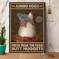 thumbnail image 1 of Farmer Jumbo Eggs Fresh From The Farm Butt Nuggets Chicken Vertical Paper Poster No Frame 24 x 36 Inch Poster, 1 of 5