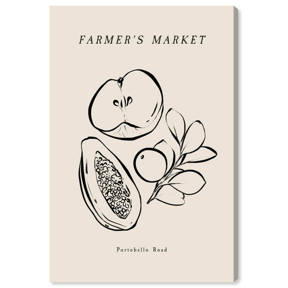 Farmer Market Fruits Food and Cuisine Wall Art Print Black 24x36