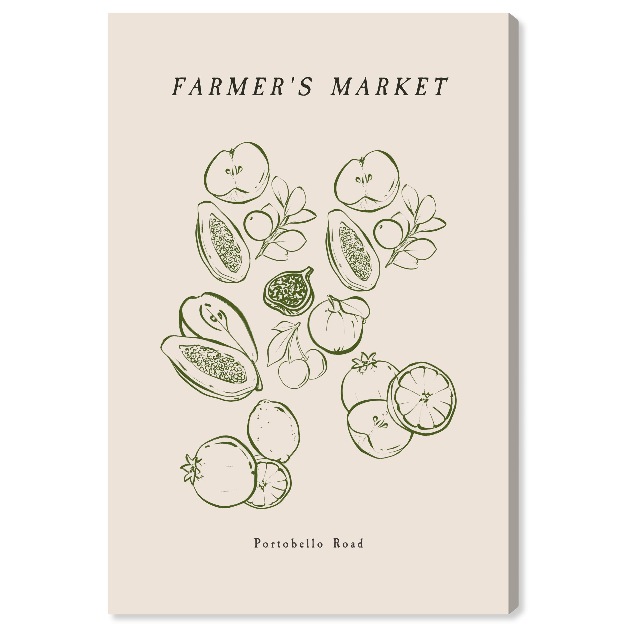 Farmer Market Variety Food and Cuisine Wall Art Print Green 16x24
