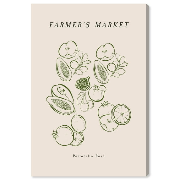 Farmer Market Variety Food and Cuisine Wall Art Print Green 16x24