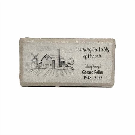 Farmer Memorial Stone - Real Stone Personalized by$$Garden &
