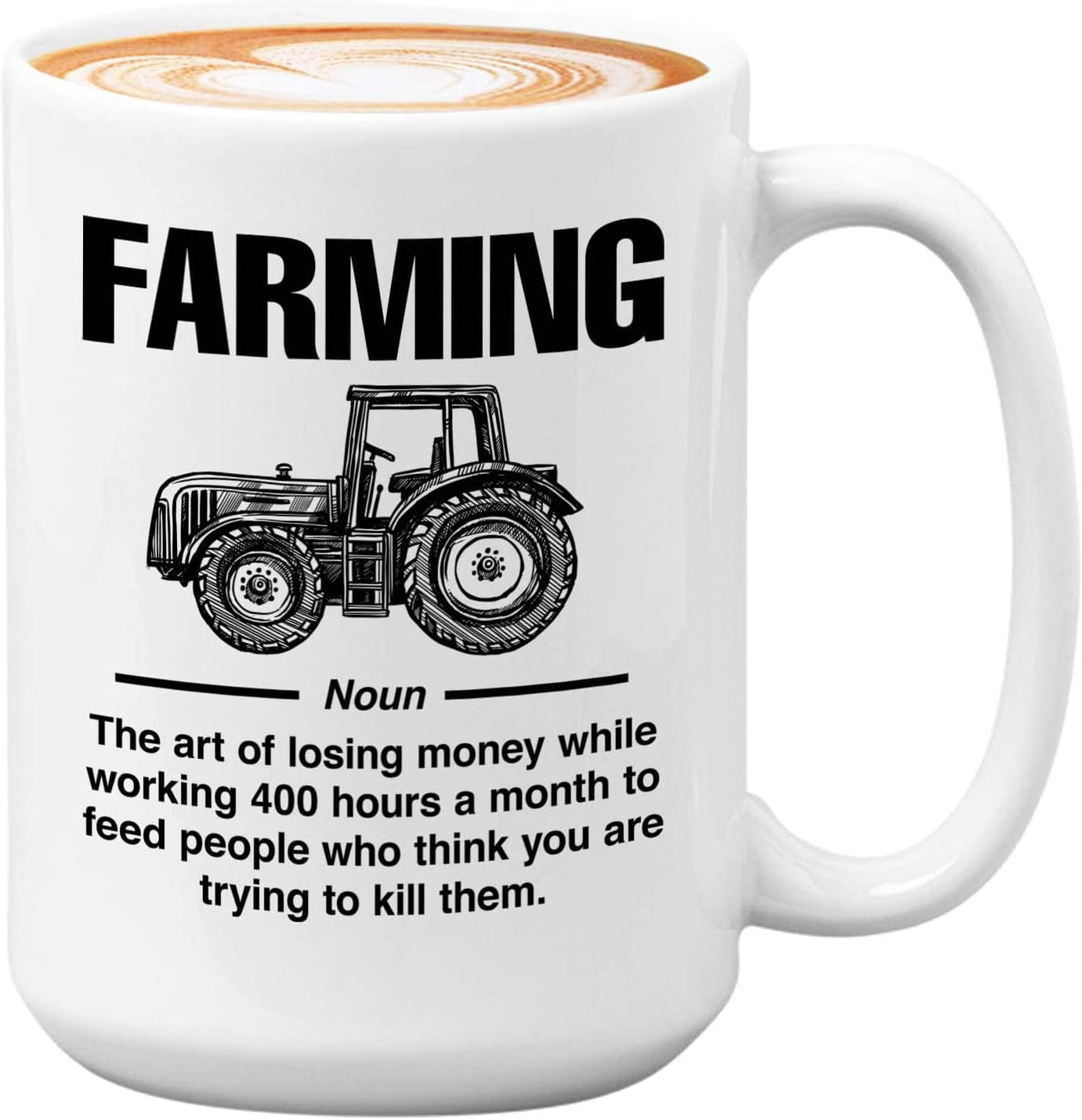 Farmer Mug White 15oz - The Art Of Losing Money - Farmer Agriculture 