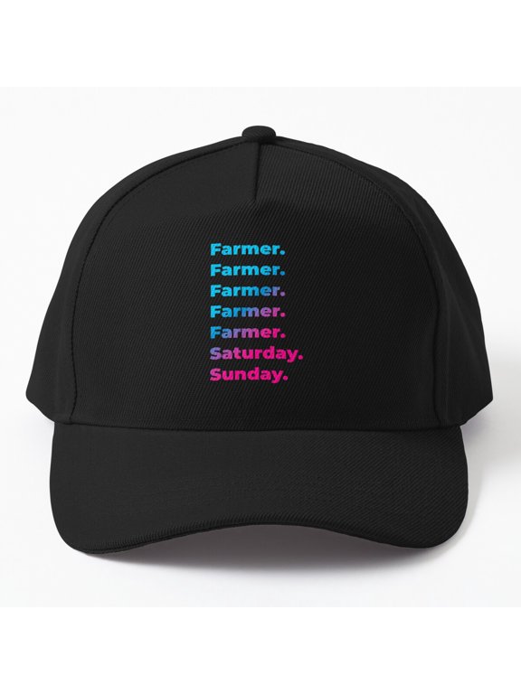 Farmer Saturday Sunday Baseball Hat, Rural Outdoor Design, Everyday Casual Cap