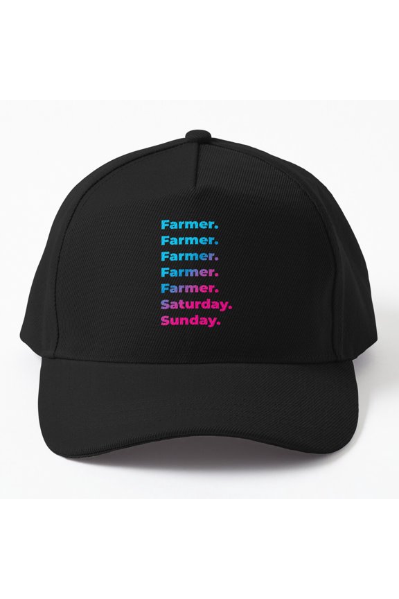 Farmer Saturday Sunday Baseball Hat, Rural Outdoor Design, Everyday Casual Cap