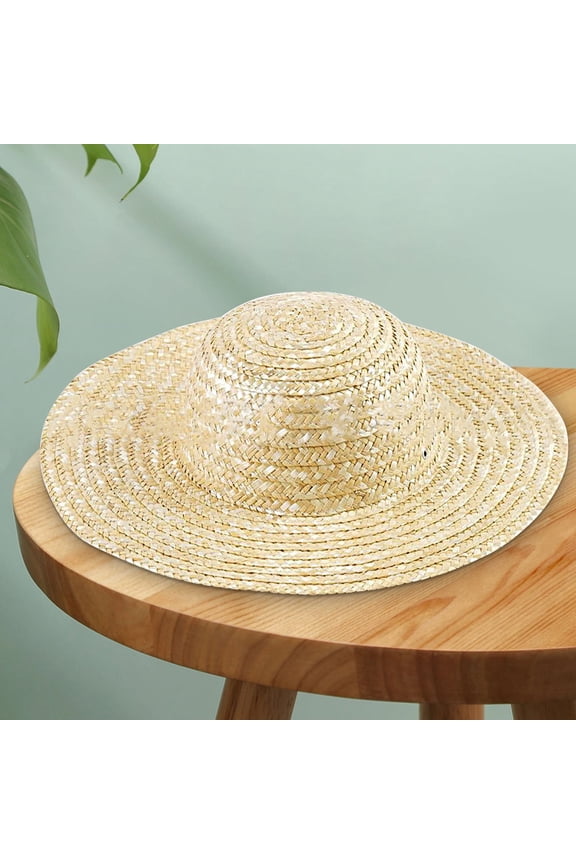 Farmer Style Straw Wide Brim Hat for Men and Women, One Size Summer Beach Sun Hat with Adjustable Chin Strap, Breathable Weaved Cap for Fishing, Garden, Vacation and Outdoor Activities - C