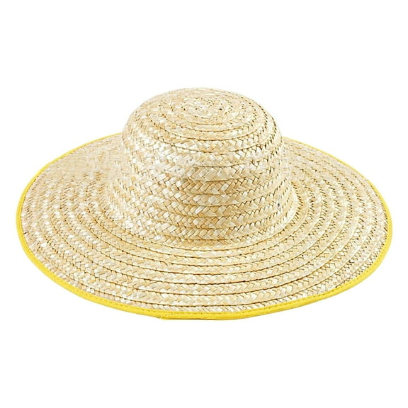 Farmer Style Straw Wide Brim Hat for Men and Women, One Size Summer Beach Sun Hat with Adjustable Chin Strap, Breathable Weaved Cap for Fishing, Garden, Vacation and Outdoor Activities - Gold2