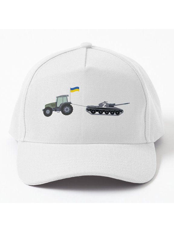 Farmer Towing Tank Baseball Cap, Ukrainian Agriculture Vehicle Scene, Classic Statement Gift Hat