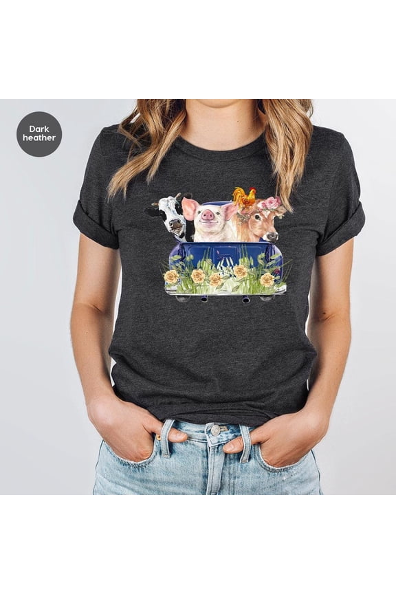 Farmer Truck T-Shirt, Farm Animal Shirt, Country Farm Life Shirt, Farm Dad Gifts, Farmer Gifts for Men, Farmer Day Shirt, Farm Gifts, SL3125