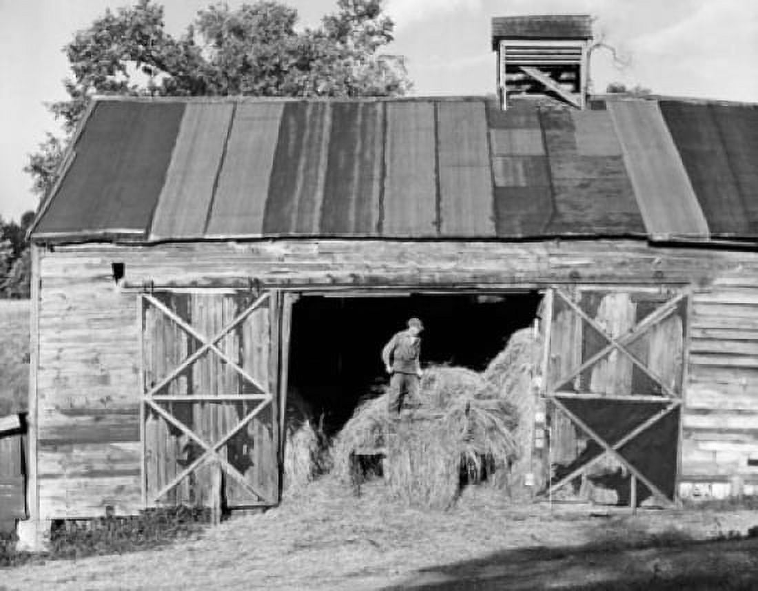 Farmer loading hay into a barn Cooperstown New York State USA Canvas Art - (18 x 24)