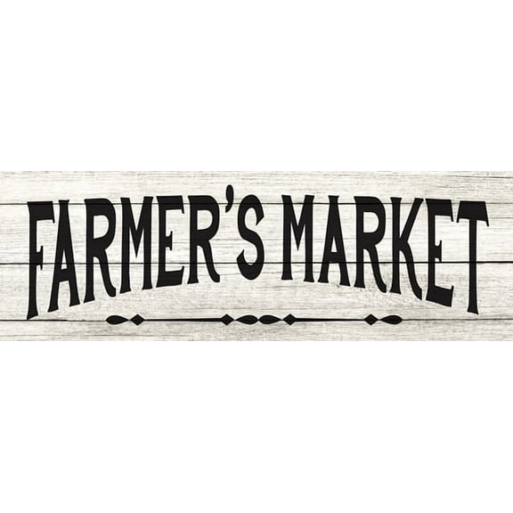 Farmer's Market Chic White Farmhouse Wood Sign Wall Décor Gift 6 x 18 Wood Sign B3-06180028126