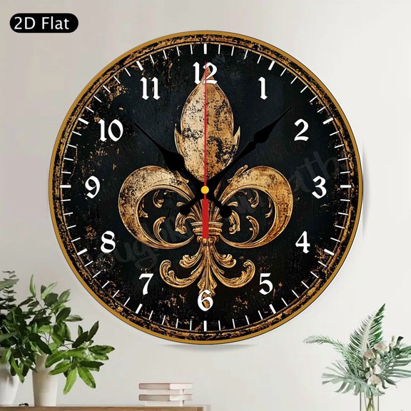 Farmer's Market Fresh Fruit Rustic Farmhouse Round Wall Clock Silent Kitchen Decor