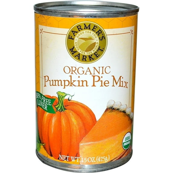 Farmer's Market Organic Canned Pumpkin Pie Mix 15 oz Pack of 4