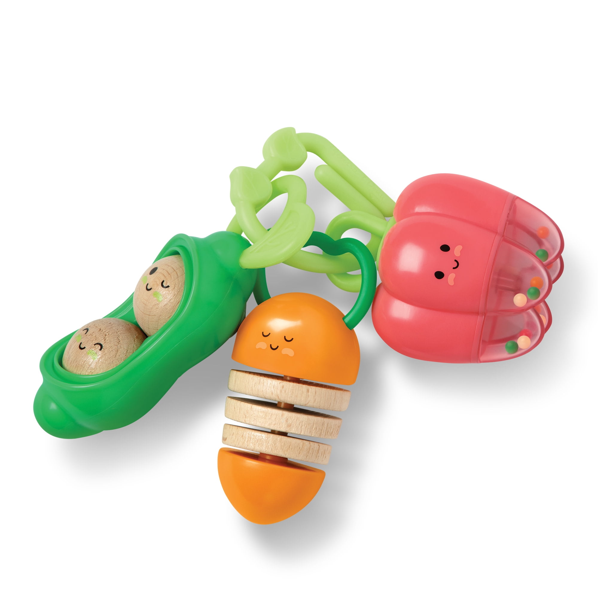 Melissa & Doug Farmers Market Veggie Rattles Sensory Trio, Birth+