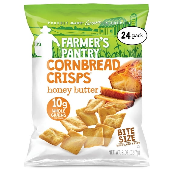 Farmer's Pantry Cornbread Crisps Honey Butter 24 Pack, 2 oz Bag