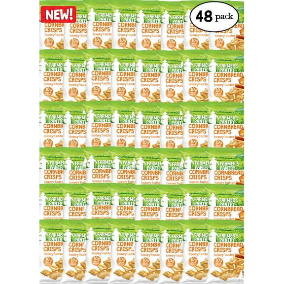 Farmers Pantry Cornbread Crisps Bite Size, Honey Butter Value Pack, 2 oz, 48 Count