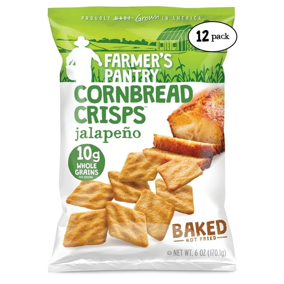 Farmer's Pantry Jalapeo Cornbread Crisps, Kosher, Vegan, 12 Pack, 6 oz.