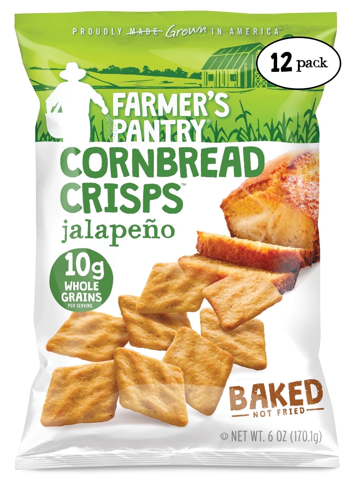 All-American Jalapeño Cheddar Cornbread Crackers – Non-GMO, Kosher, Pack Of 6