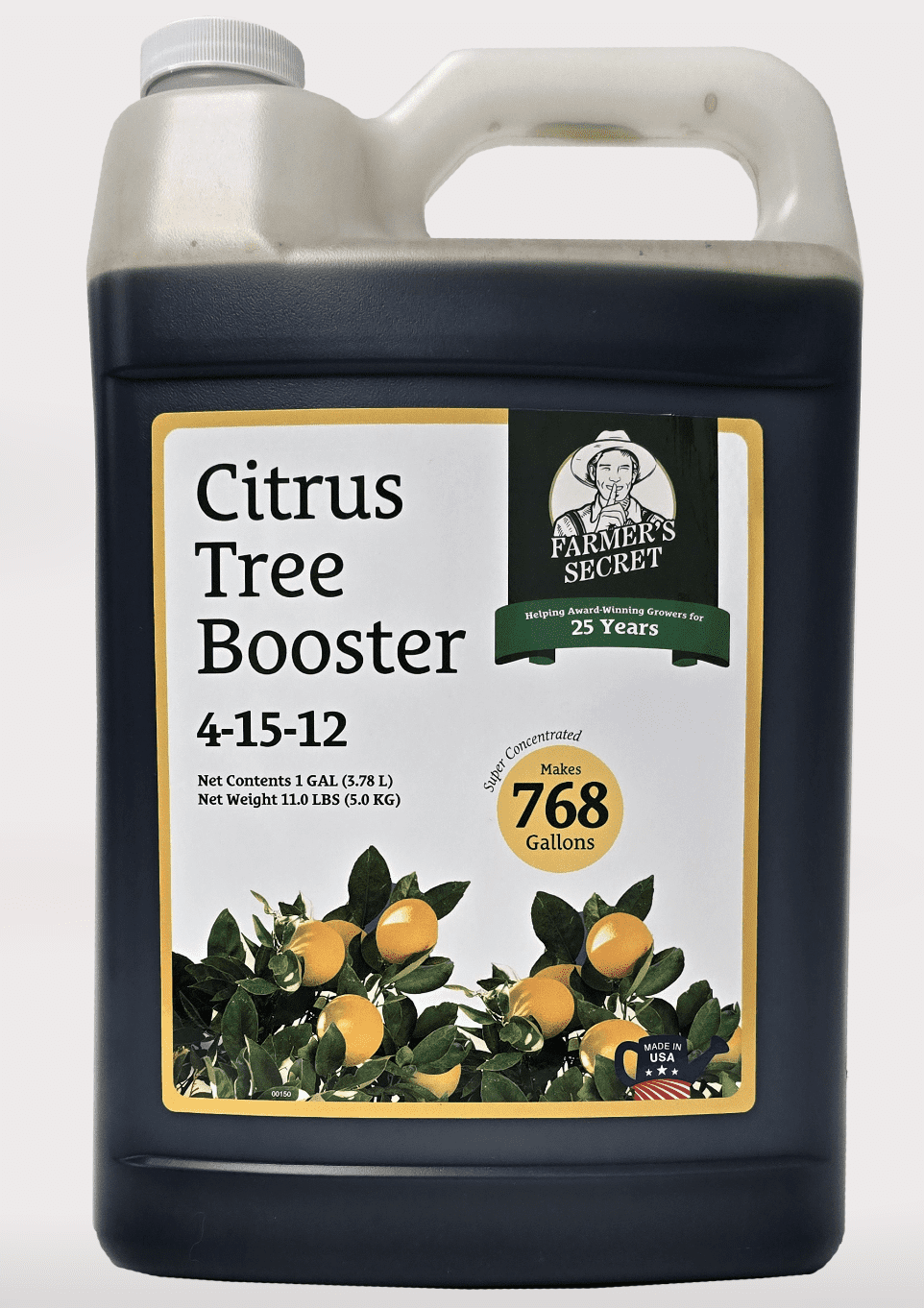 Farmer's Secret Citrus Tree Booster Fertilizer (128oz) - Super Concentrated - Formulated for All Citrus Trees Including All Types of Lemons, Limes, and Oranges - Outdoor and Indoor/Container Trees