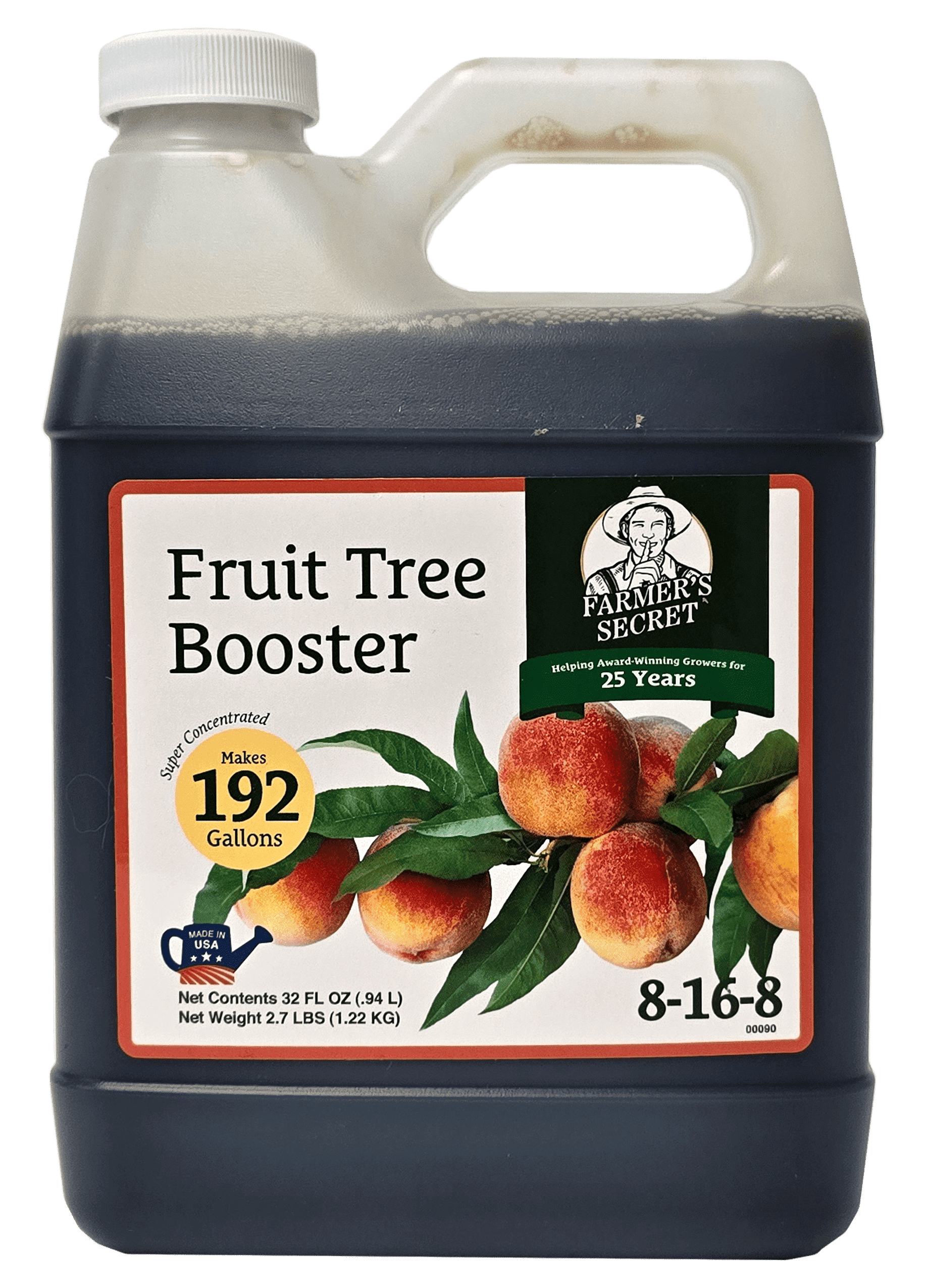 Farmer's Secret Fruit Tree Booster Fertilizer (32oz) - Super Concentrated and Phosphorus Rich - Formulated for All Fruit Trees Including Peach, Banana, and Apple