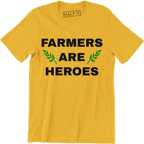 Farmers Are Heroes - Funny Farming Superhero Typographic Design Men's T-Shirt
