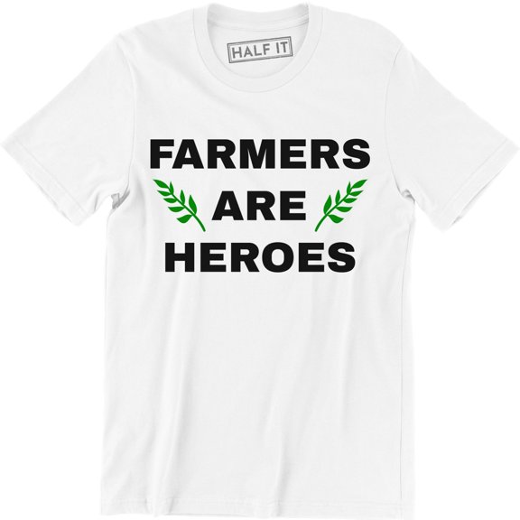 Farmers Are Heroes - Funny Farming Superhero Typographic Design Men's T-Shirt