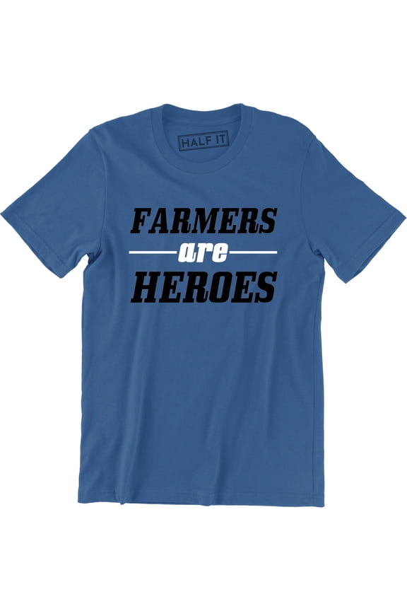 Farmers Are Heroes - Funny Farming Superhero Typographic Men's T-Shirt
