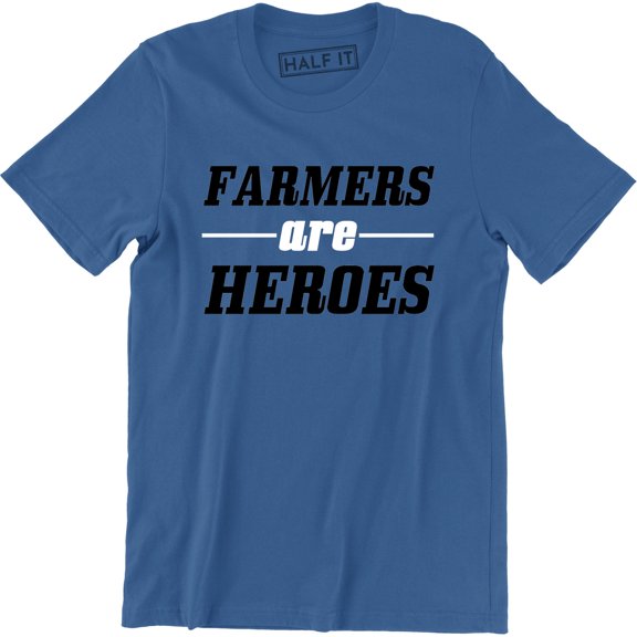 Farmers Are Heroes - Funny Farming Superhero Typographic Men's T-Shirt