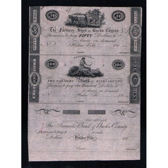 Farmers Bank Uncut Sheet Dollars & Check Piggy Bank