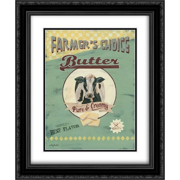 Farmers Choice Butter 2x Matted 20x24 Black Ornate Framed Art Print by Britton, Pam
