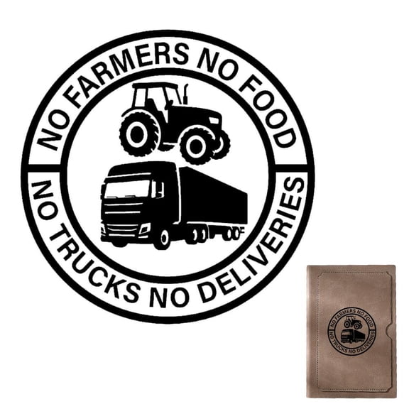 No Farmers No Food No Trucks No Deliveries Vinyl Sticker - Outdoor Vinyl Decal Showing Support for Farmers Truckers - Weatherproof Waterproof Vehicle Bumper Display for Agriculture