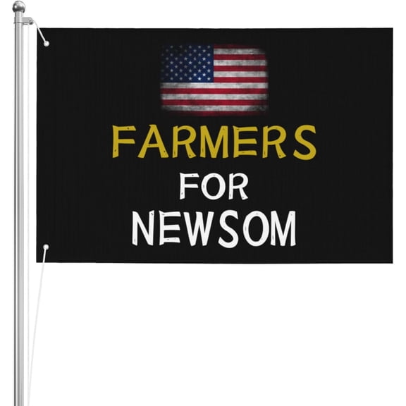 Farmers For Gavin Newsom 2024 President Election Democrat Double-Sided 3ply 2x3FT Outdoor Flag - Heavy-Duty Polyester for Indoor and Outdoor Use
