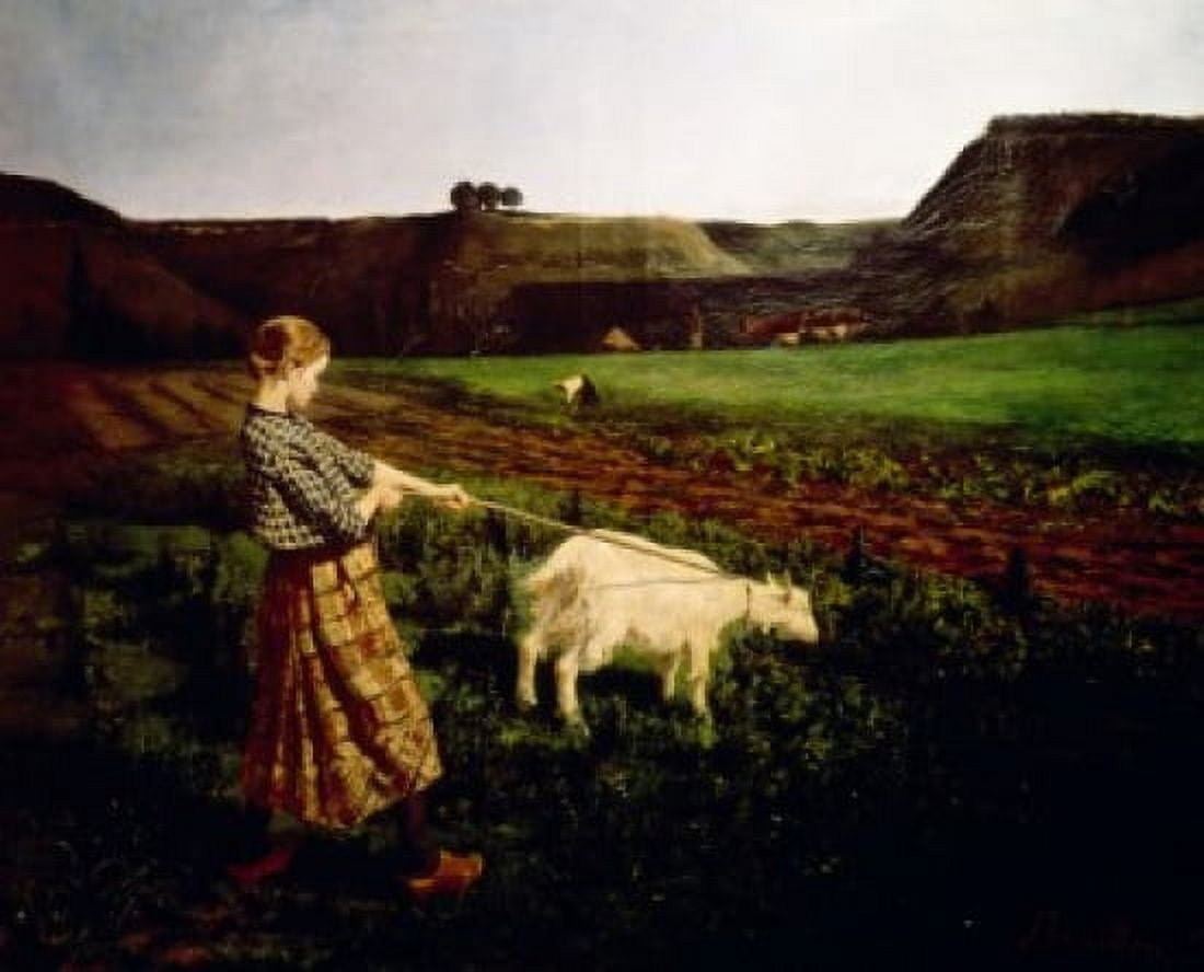 Farmers Little Helper by Leon Bouillon 19th Century Canvas Art - Leon Bouillon (18 x 24)