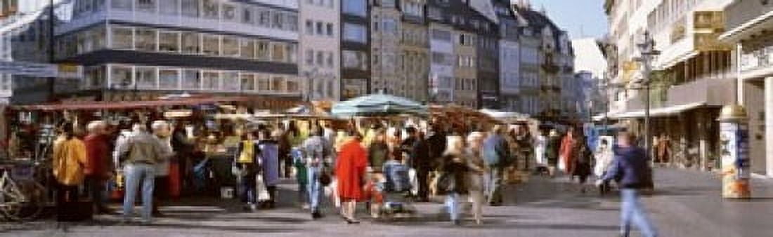 Farmers Market Bonn Germany Canvas Art - Panoramic Images (18 x 6)