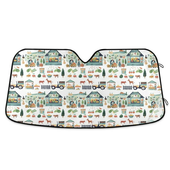 Farmers Market Car Windshield Sun Shade Foldable Car Front Window Visor Heat and UV Protection 53x23.5