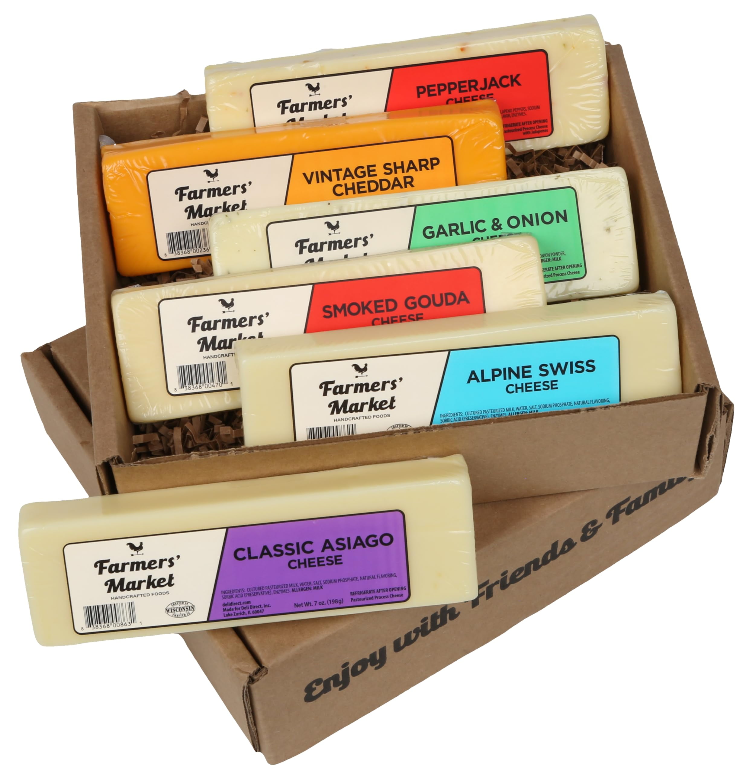 Farmers' Market Cheese Block Assortment 7oz 6Pack, Shelf Stable