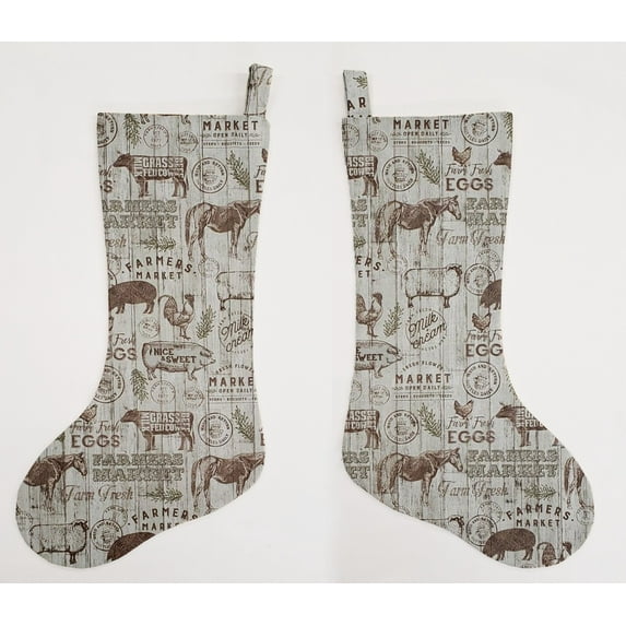 Farmers Market Christmas Stocking by Penny's Needful Things (Two Stocking)