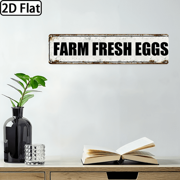 Farmers Market Decor fresh eggs sign Vintage Metal Tin Signs Outdoor Chicken Coop Sign farm fresh eggs sign 4x16 Inch