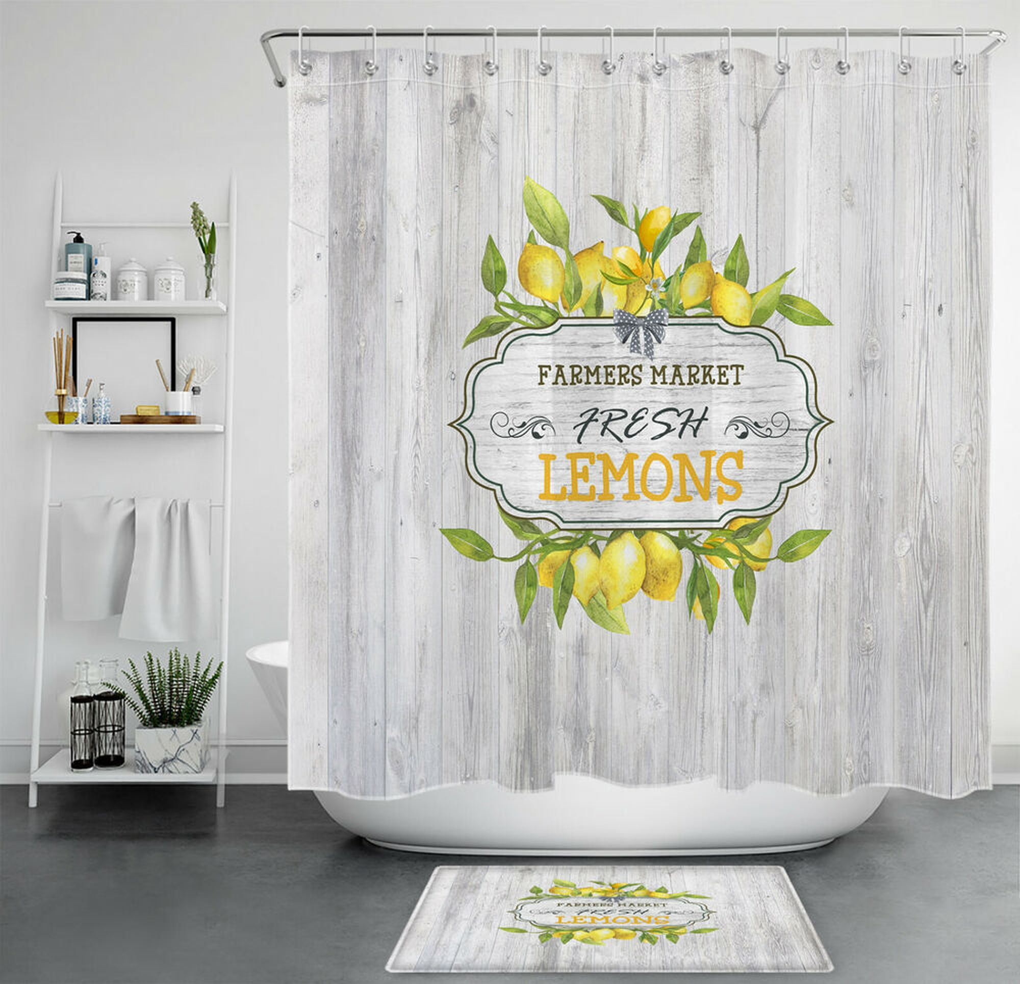 Farmers Market Fresh Lemons Shower Curtain Modern Farmhouse For