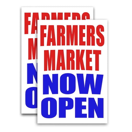 Farmers Market Now Open (24" X 36") Vinyl Decal Only (Pack of 2) |Sign|Sticker|Poster